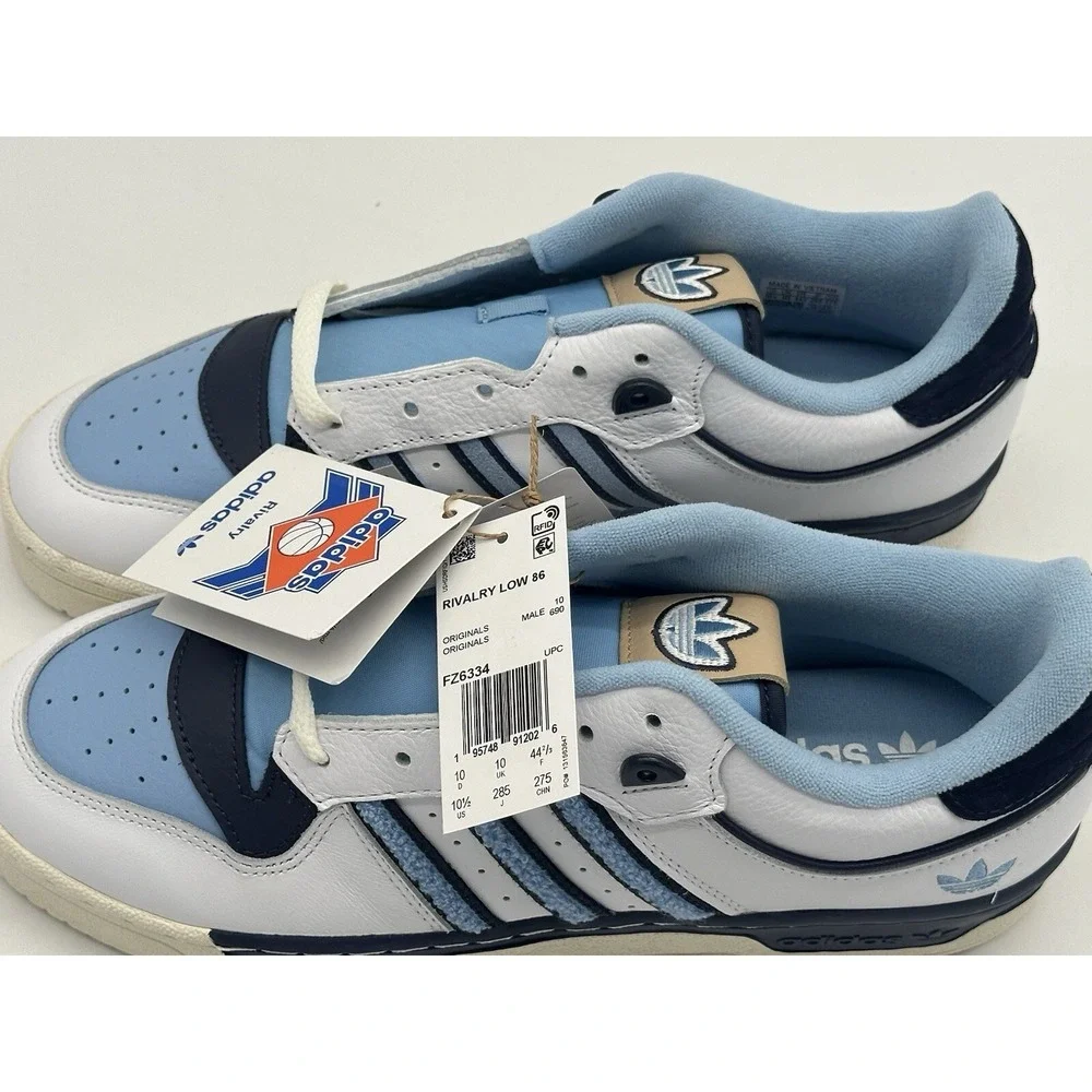 Size 10.5 - adidas Rivalry Low 86 UNC Tar Heels Men's Shoes FZ6334
